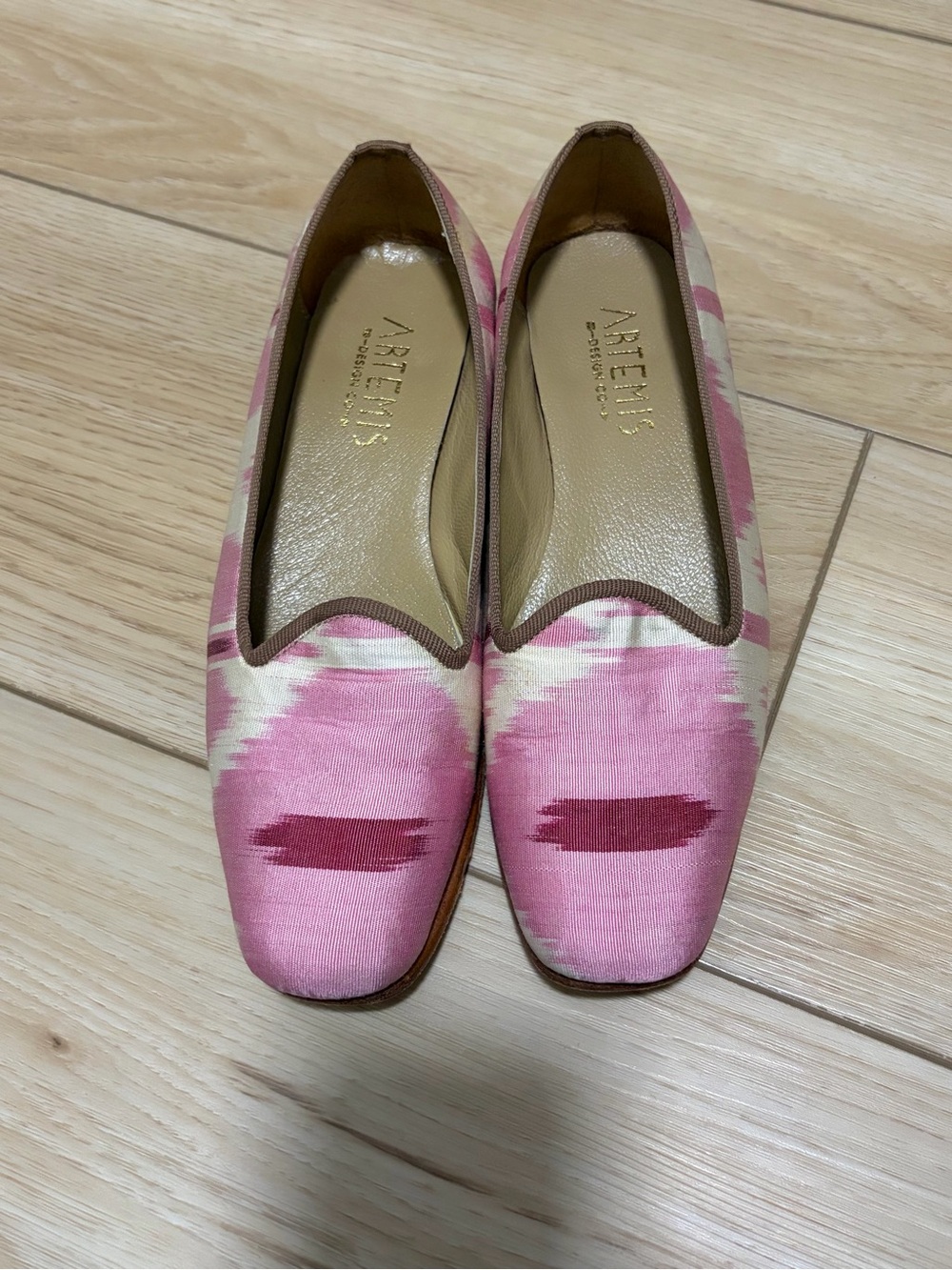Artemis Design Co. One-of-a-kind handmade Silk & Leather Loafers